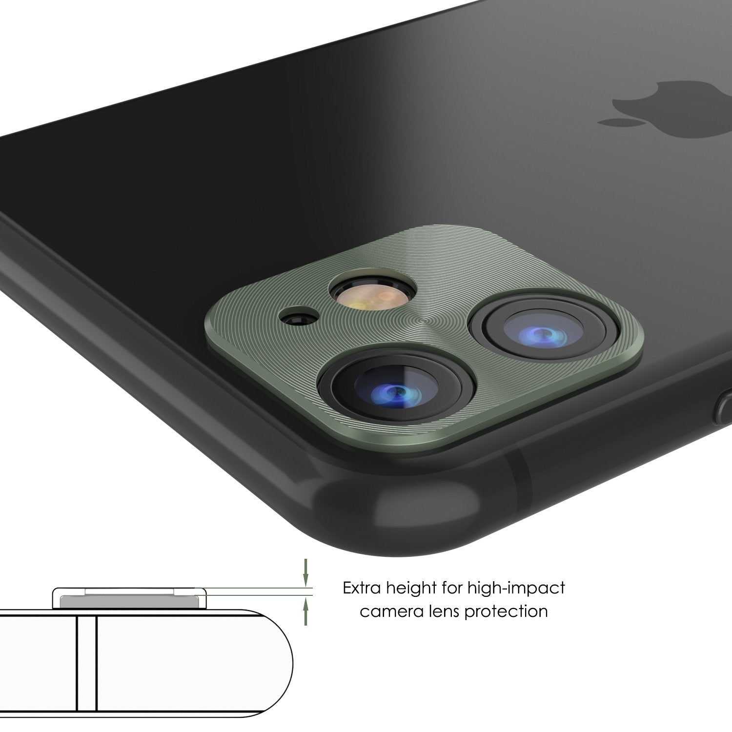 Punkcase iPhone 11 Camera Protector Ring [Green]