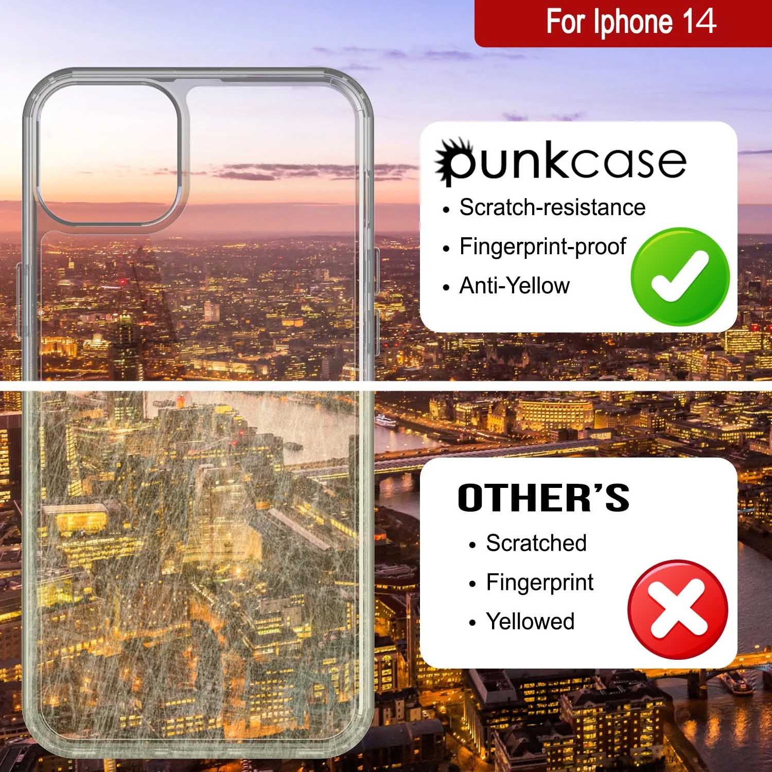 iPhone 14 Case Punkcase® LUCID 2.0 Clear Series Series w/ PUNK SHIELD Screen Protector | Ultra Fit