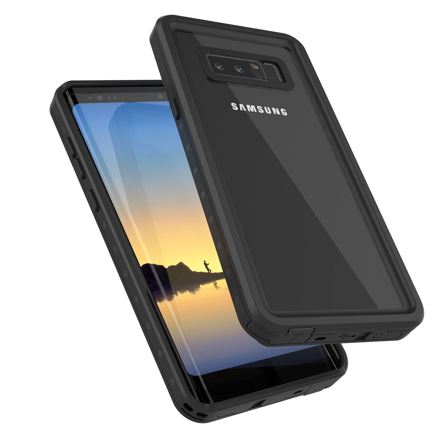 Galaxy Note 8 Waterproof case, StudStar Series Armor Cover, [CLEAR]