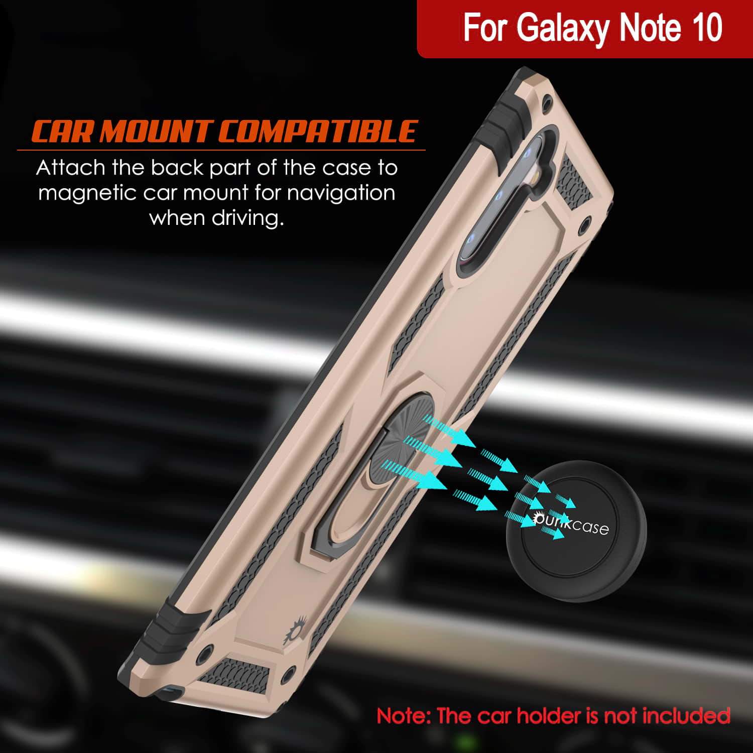 Galaxy Note 10 Punkcase Armor Military Case Gold