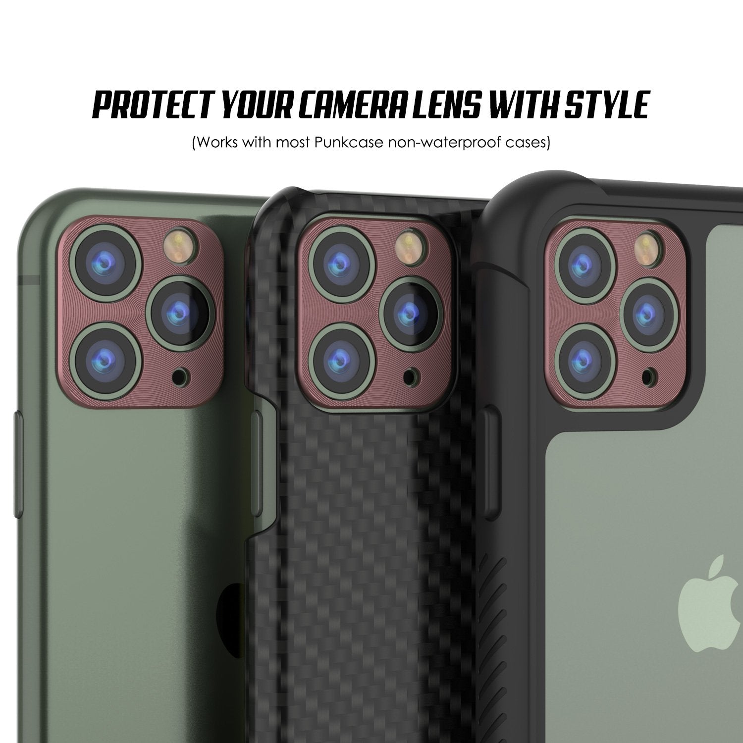 Punkcase iPhone 11 Pro Max Camera Protector Ring [Rose-Gold]