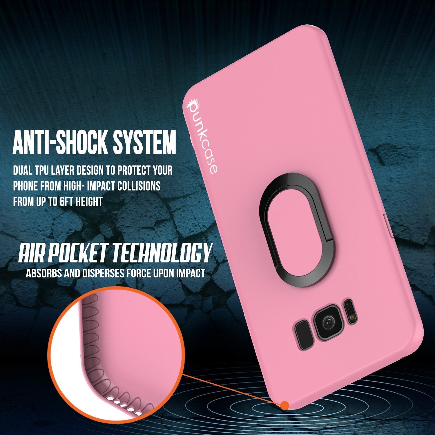 Galaxy S8 Case, Punkcase Magnetix Protective TPU Cover Pink
