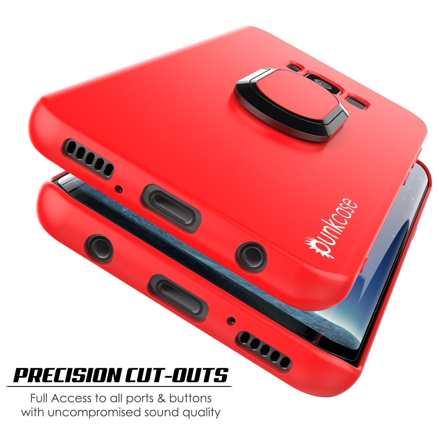Galaxy S8 Plus, Punkcase Magnetix Protective Case W/ Kickstand, Red