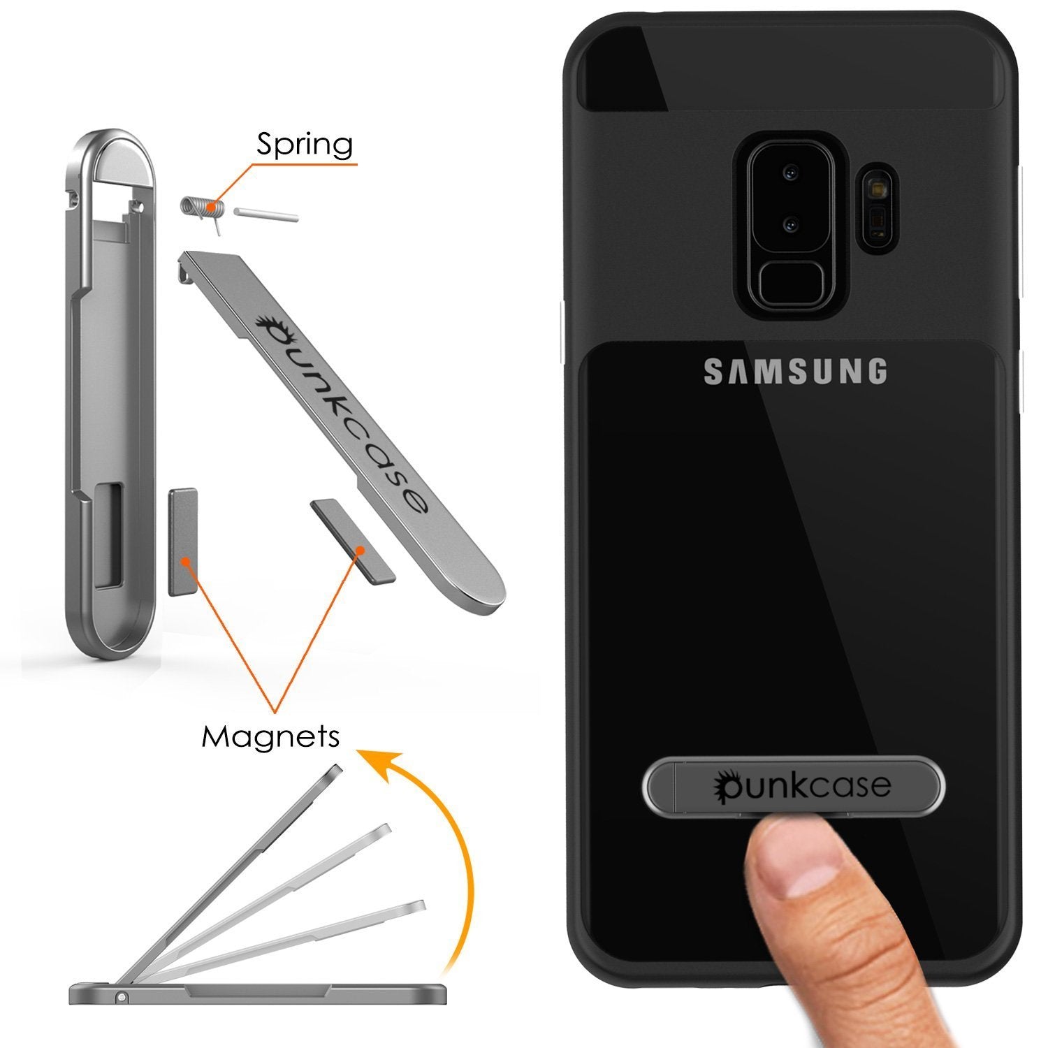 Galaxy S9+ Plus Case, Punkcase LUCID 3.0 Series Slim Fit Black Armor Cover