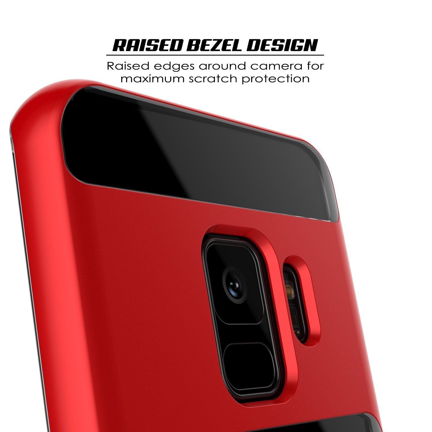Galaxy S9 Punkcase, LUCID 3.0 Series Cover w/Kickstand, [Red]