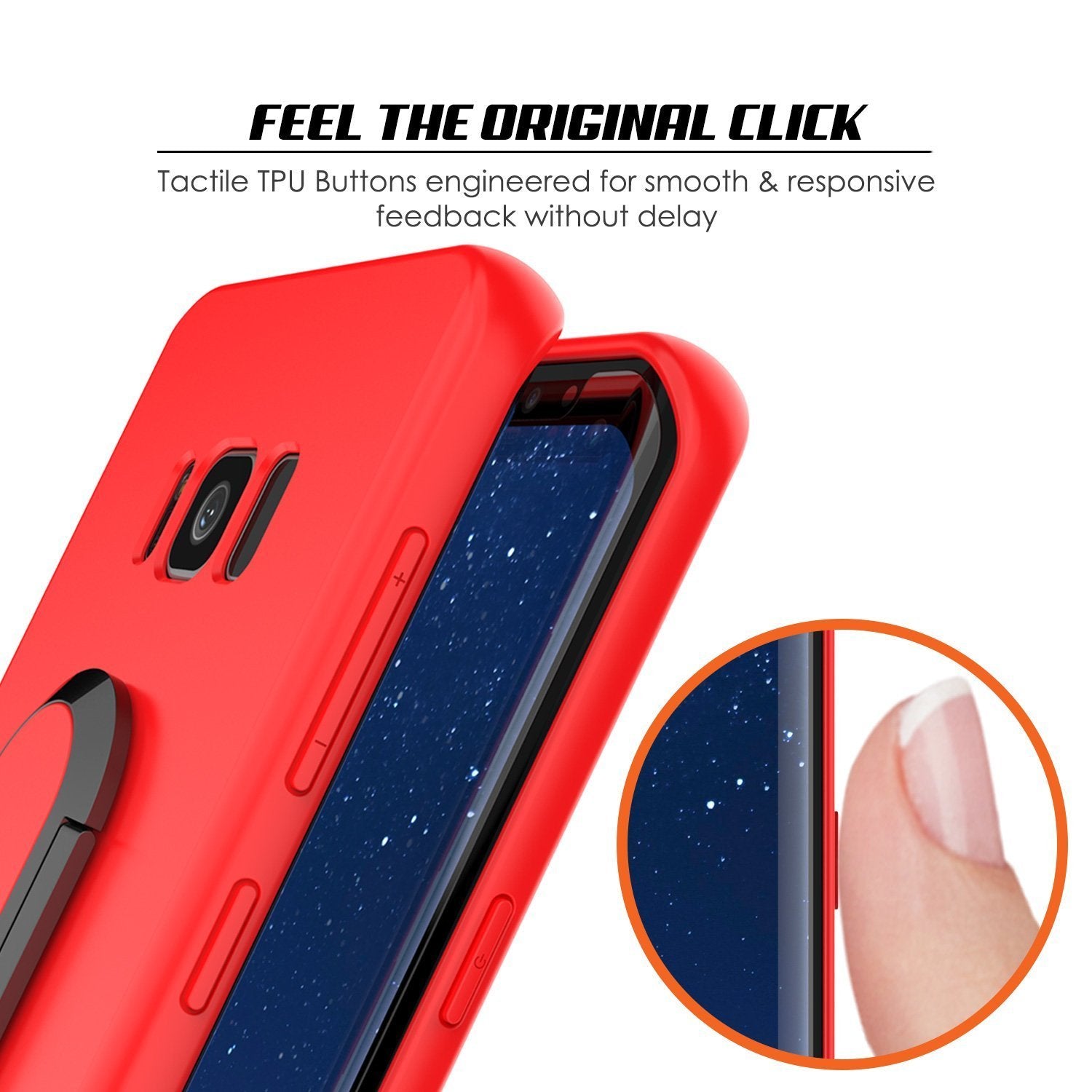 Galaxy S8 Plus, Punkcase Magnetix Protective Case W/ Kickstand, Red