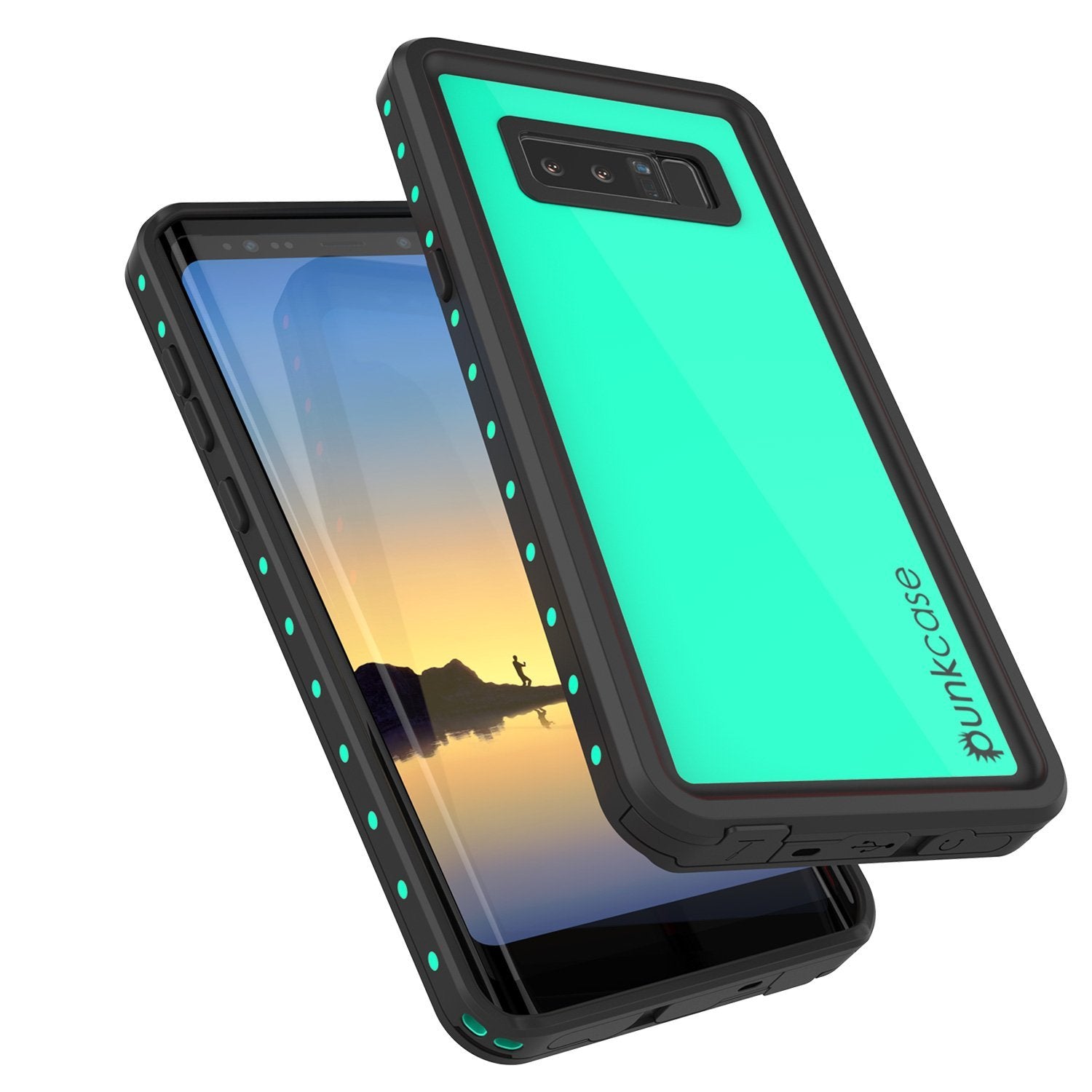 Galaxy Note 8 Waterproof Punkcase, StudStar Series Armor Cover [TEAL]
