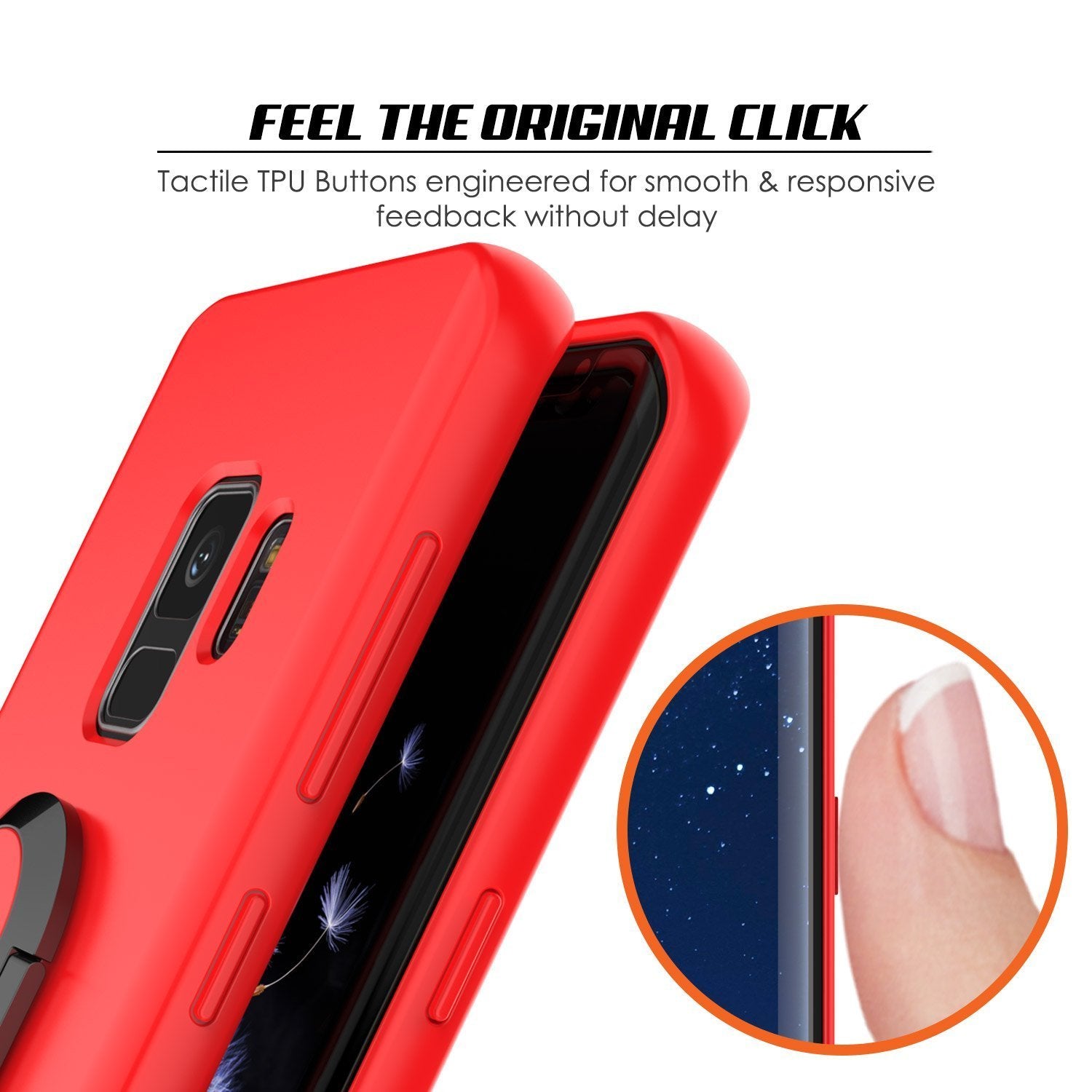 Galaxy S9, Punkcase Magnetix Cover W/ Kickstand Case, Red