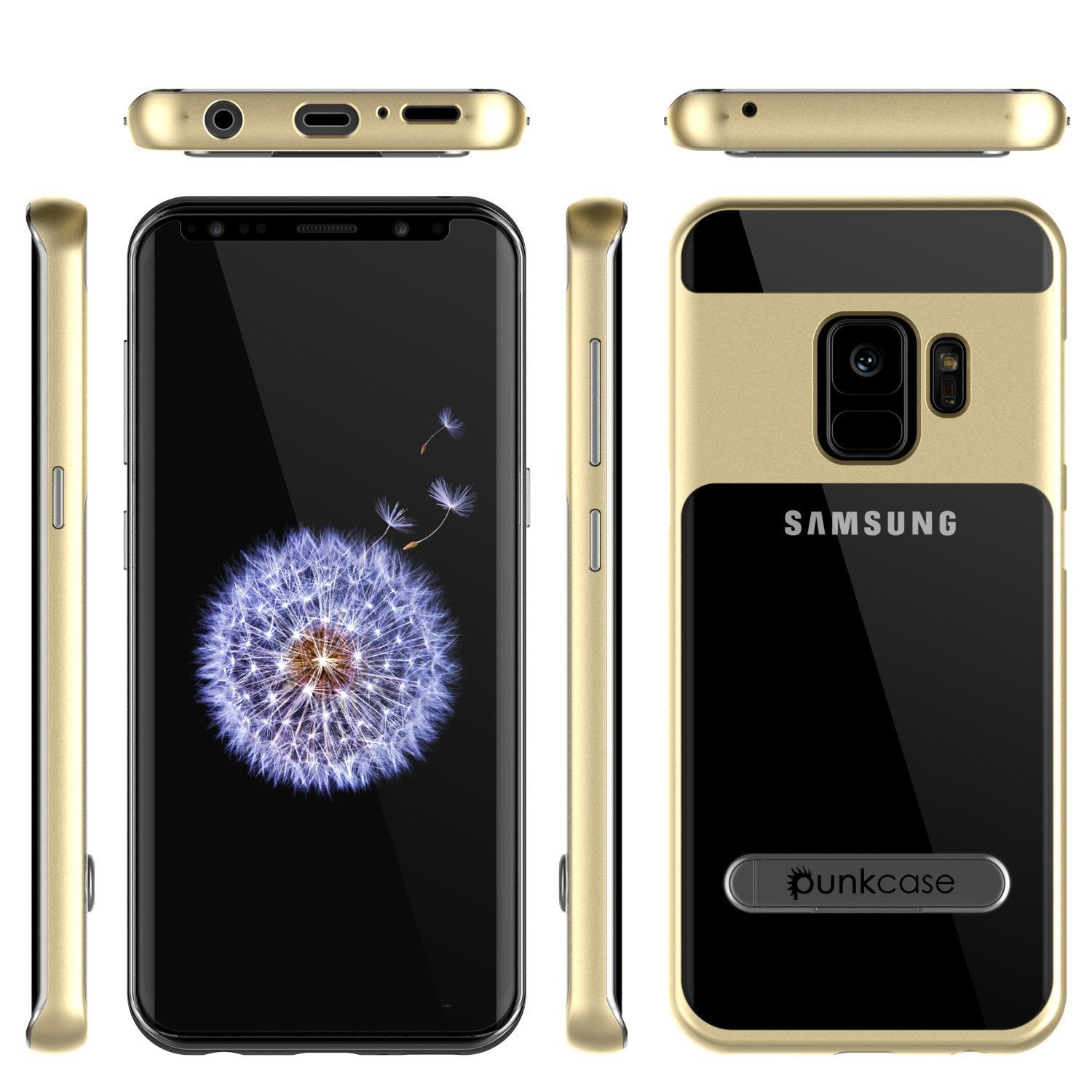 Galaxy S9 Punkcase, LUCID 3.0 Series Cover w/Kickstand, [Gold]