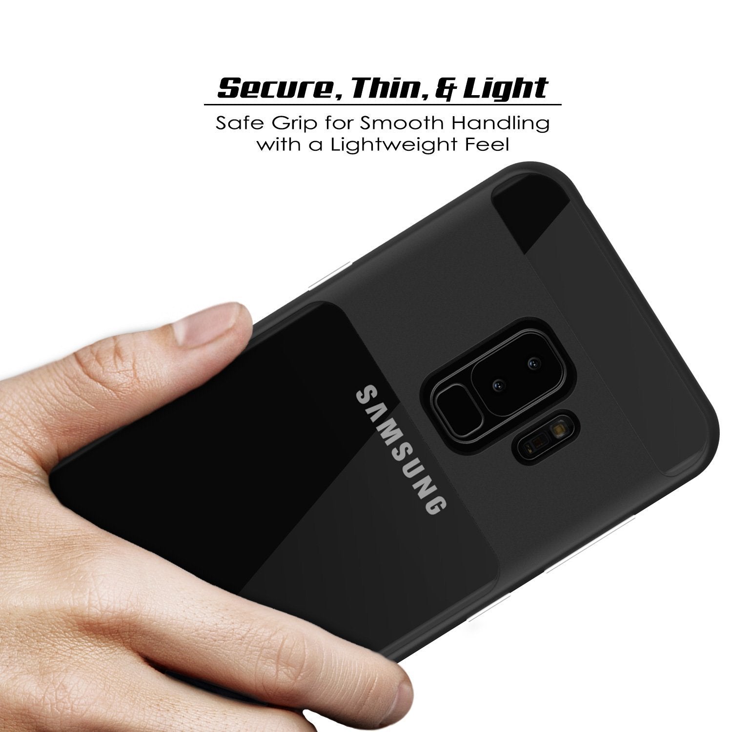 Galaxy S9+ Plus Case, Punkcase LUCID 3.0 Series Slim Fit Black Armor Cover