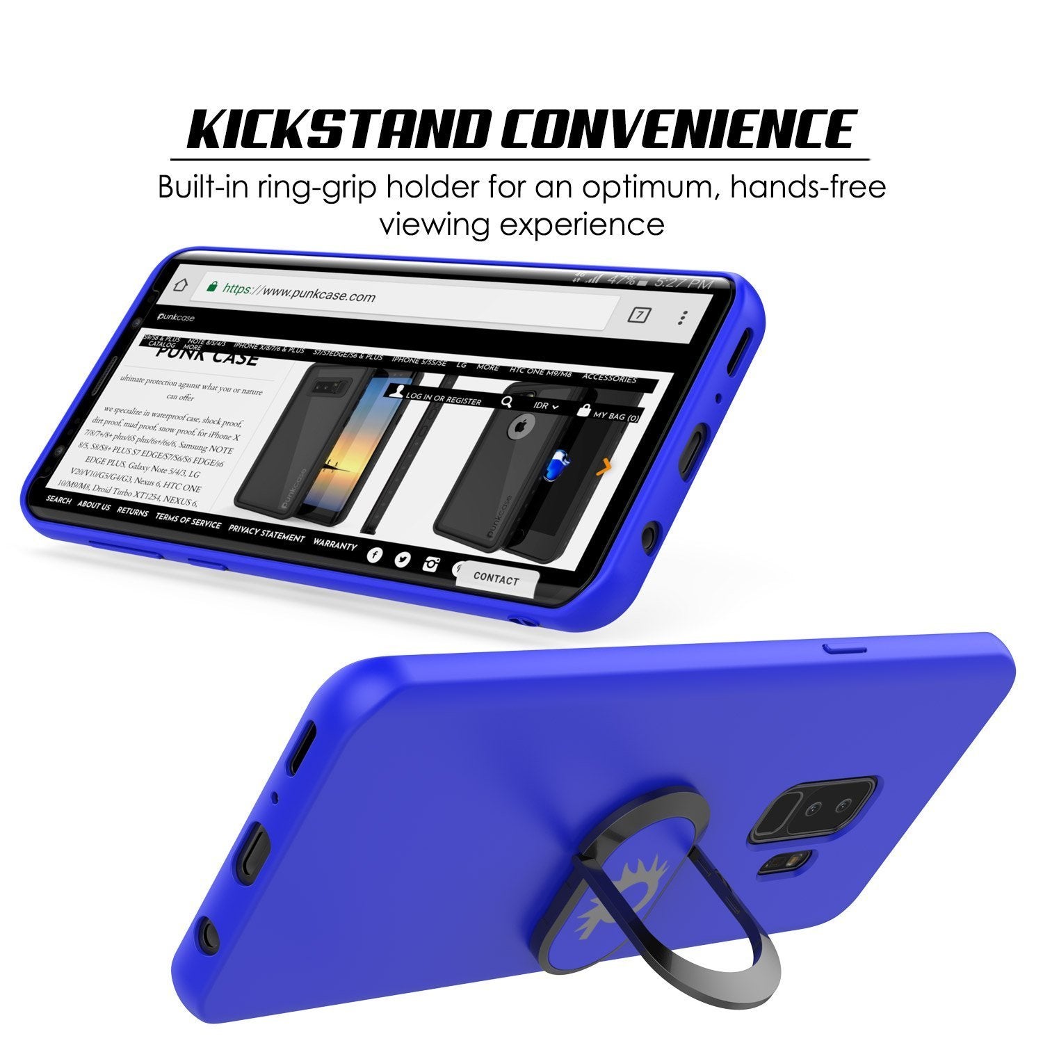 Galaxy S9 Plus, Punkcase Magnetix Cover W/ Kickstand, [Blue]