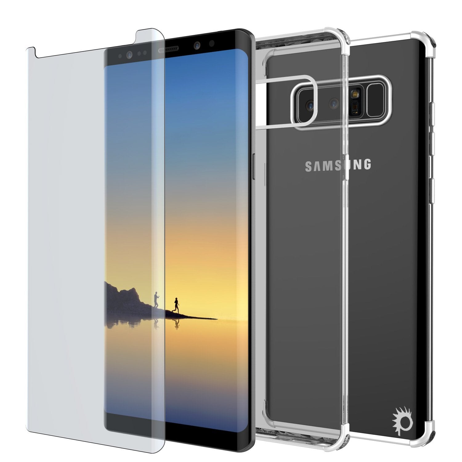 Note 8 Case, Punkcase BLAZE SERIES Protective Cover W/Slim Fit, SILVER