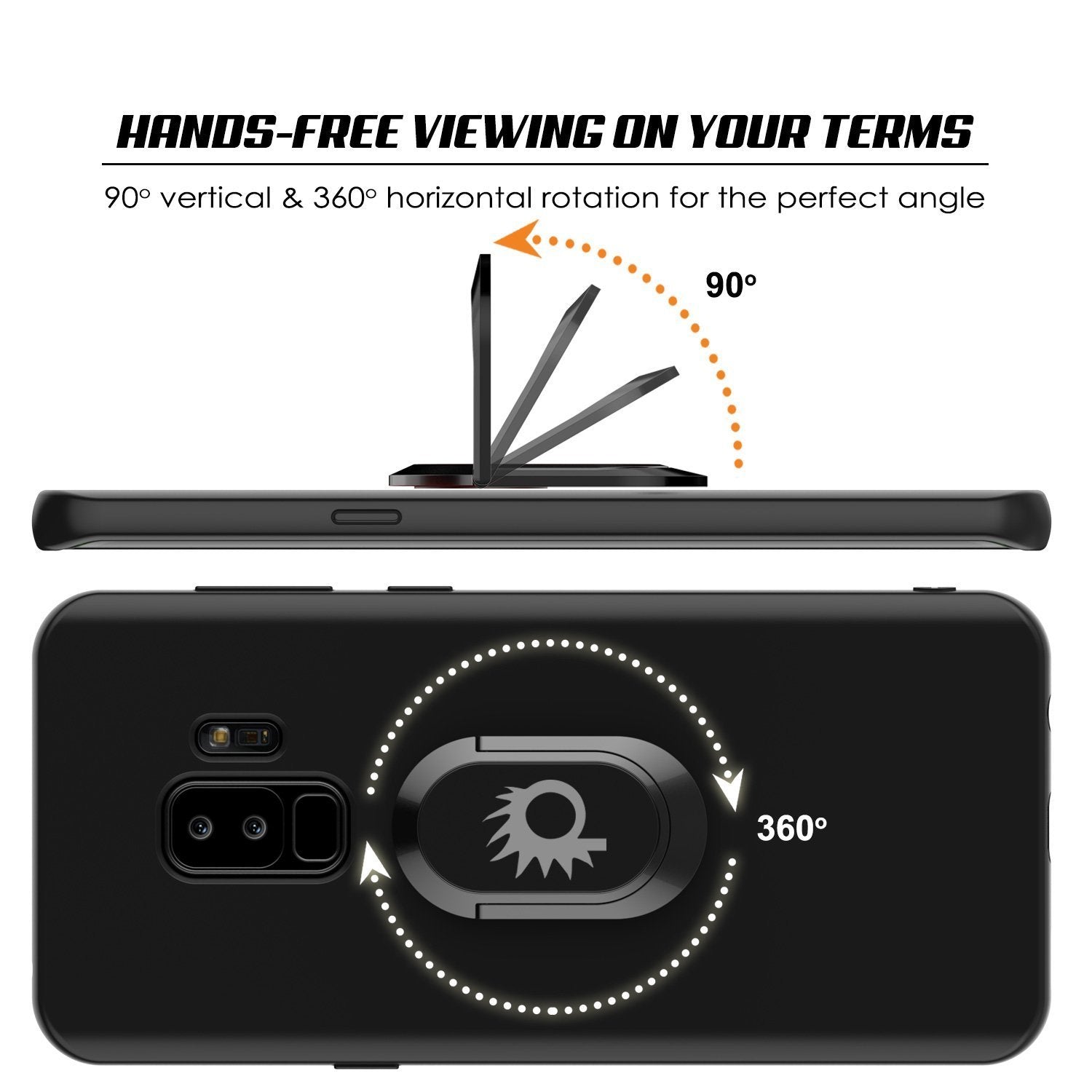 Galaxy S9 Plus, Punkcase Magnetix Cover W/ Kickstand, [Black]