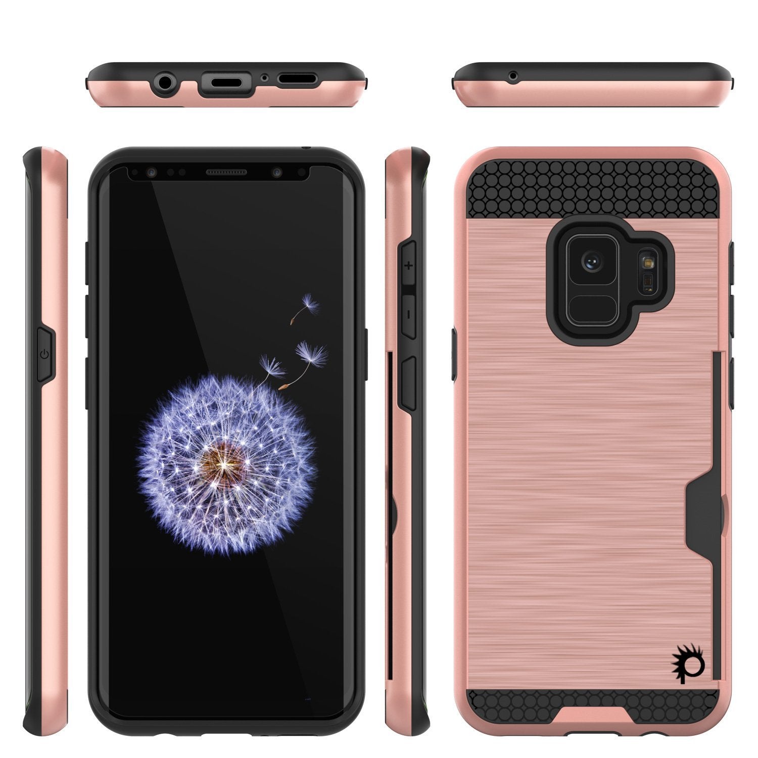 Galaxy S9 case, Punkcase SLOT Series Dual-Layer Cover [Rose Gold]