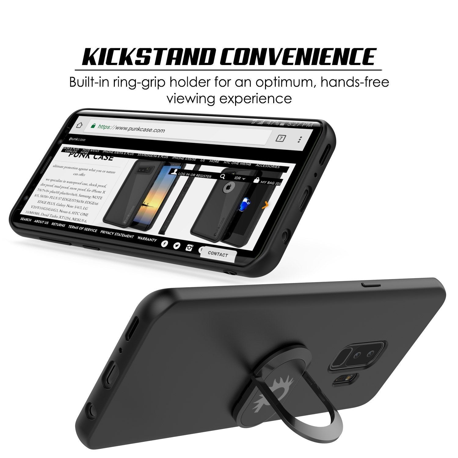 Galaxy S9 Plus, Punkcase Magnetix Cover W/ Kickstand, [Black]