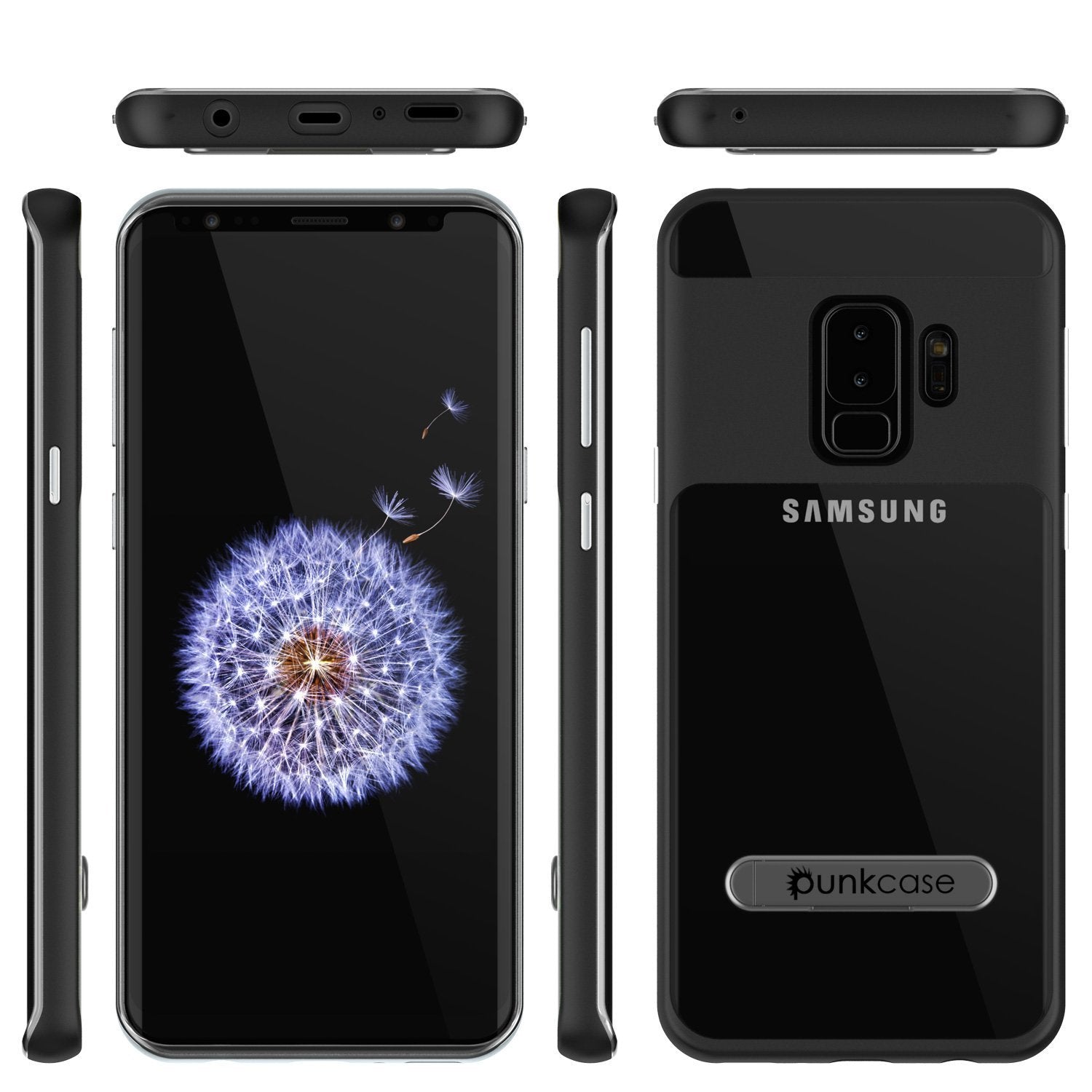 Galaxy S9+ Plus Case, Punkcase LUCID 3.0 Series Slim Fit Black Armor Cover