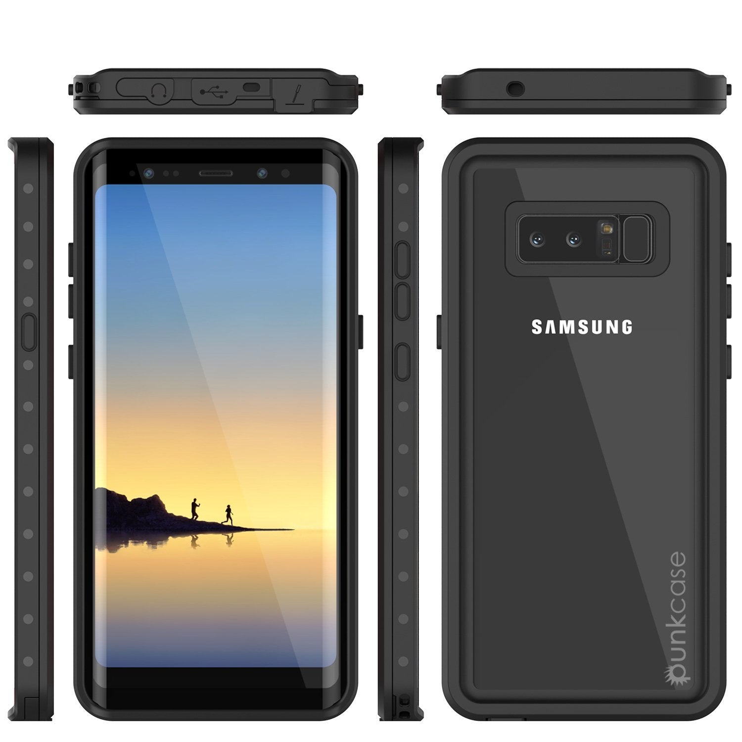 Galaxy Note 8 Waterproof case, StudStar Series Armor Cover, [CLEAR]