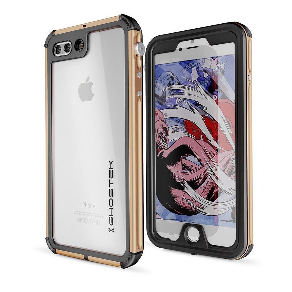 iPhone 8+ Plus Waterproof Case, Ghostek® Atomic 3 Series for Apple iPhone 8+ Plus | Underwater | Shockproof | Dirt-proof | Snow-proof | Aluminum Frame | Adventure Ready | Ultra Fit | Swimming (Gold)