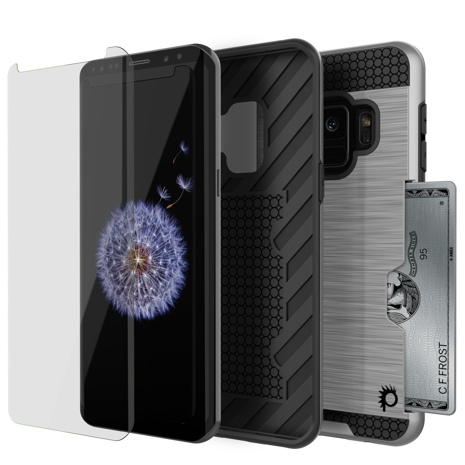 Galaxy S9 case, Punkcase SLOT Series Dual-Layer Cover [Silver]