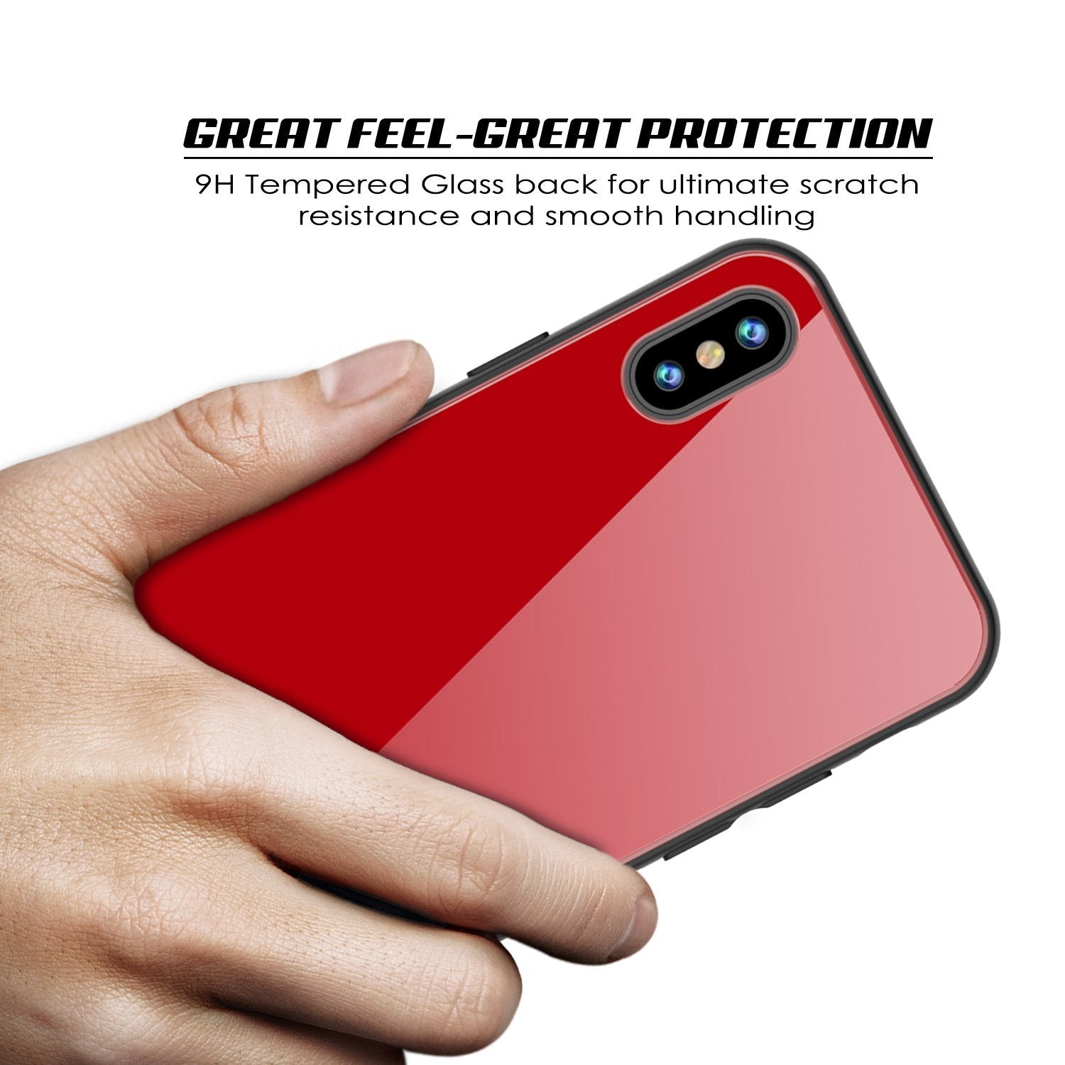 iPhone 8 Case, Punkcase GlassShield Ultra Thin Protective 9H Full Body Tempered Glass Cover W/ Drop Protection & Non Slip Grip for Apple iPhone 7 / Apple iPhone 8 (Red)
