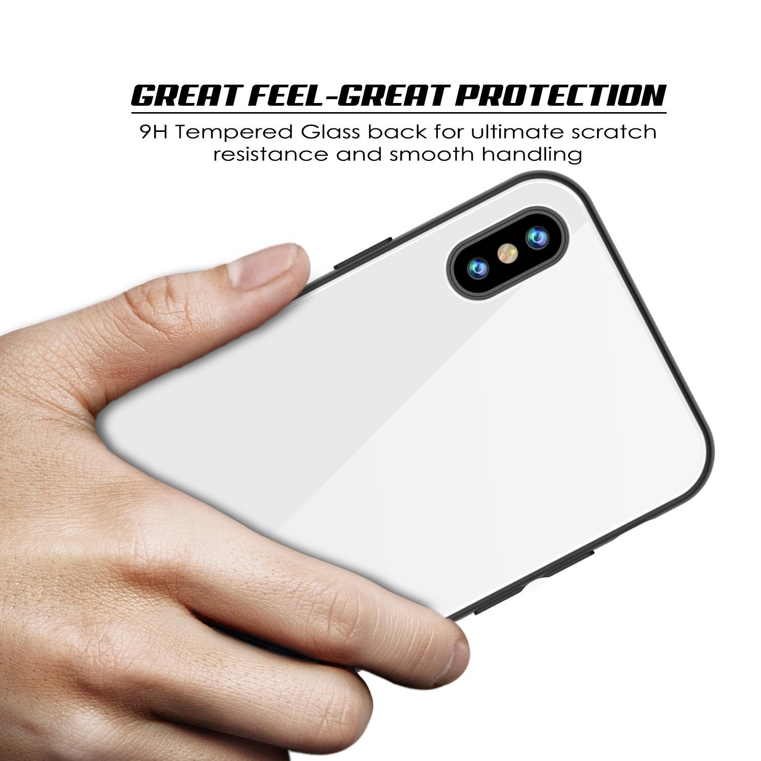 iPhone 8 Case, Punkcase GlassShield Ultra Thin Protective 9H Full Body Tempered Glass Cover W/ Drop Protection & Non Slip Grip for Apple iPhone 7 / Apple iPhone 8 (White)