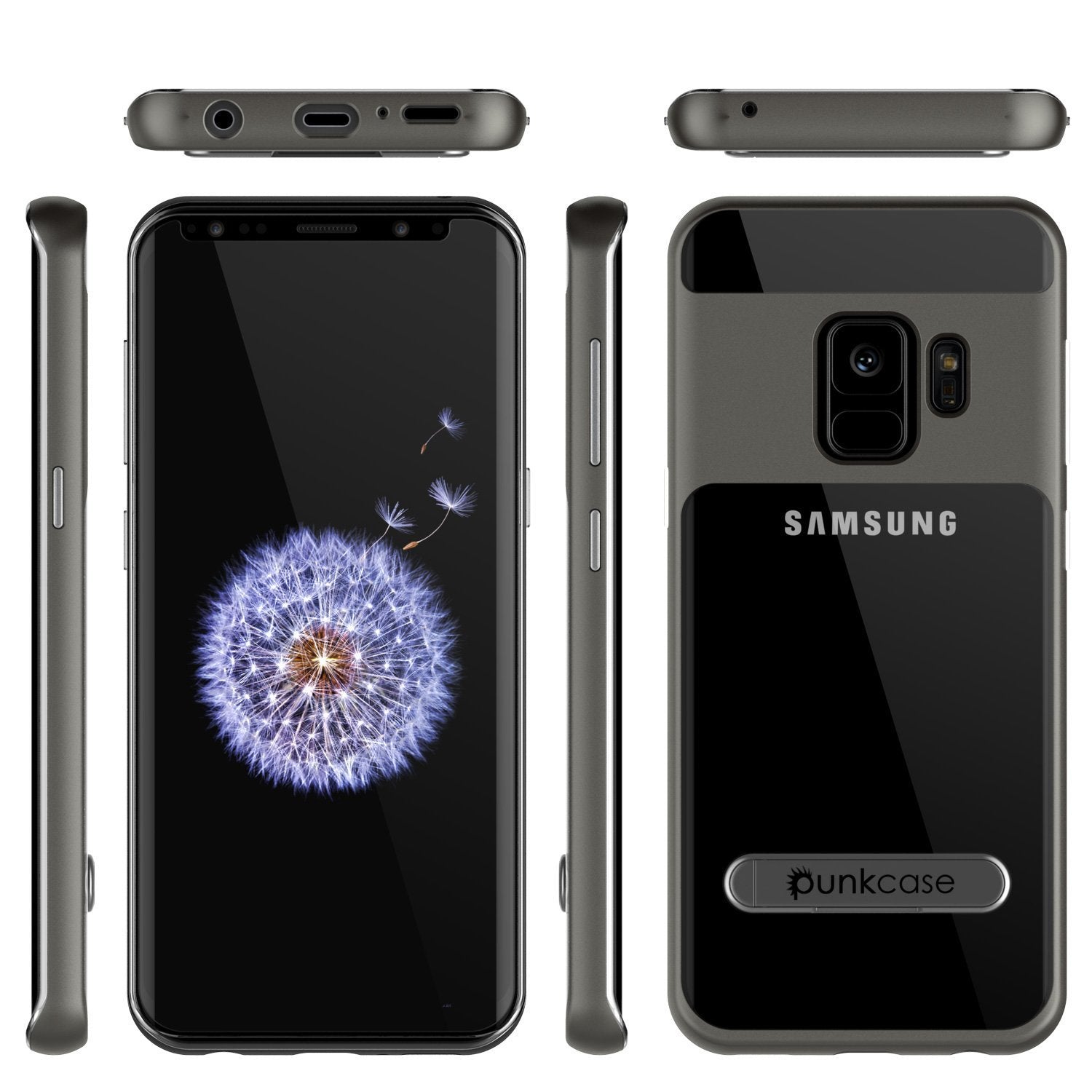 Galaxy S9 Punkcase, LUCID 3.0 Series Cover w/Kickstand, [Grey]