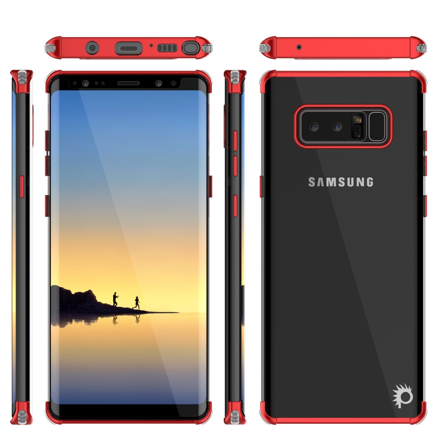 Note 8 Case, Punkcase [BLAZE SERIES] Protective Cover W/Slim Fit, RED