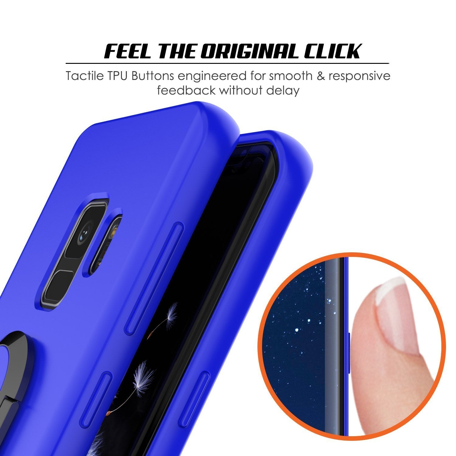 Galaxy S9, Punkcase Magnetix Cover W/ Kickstand Case, Blue
