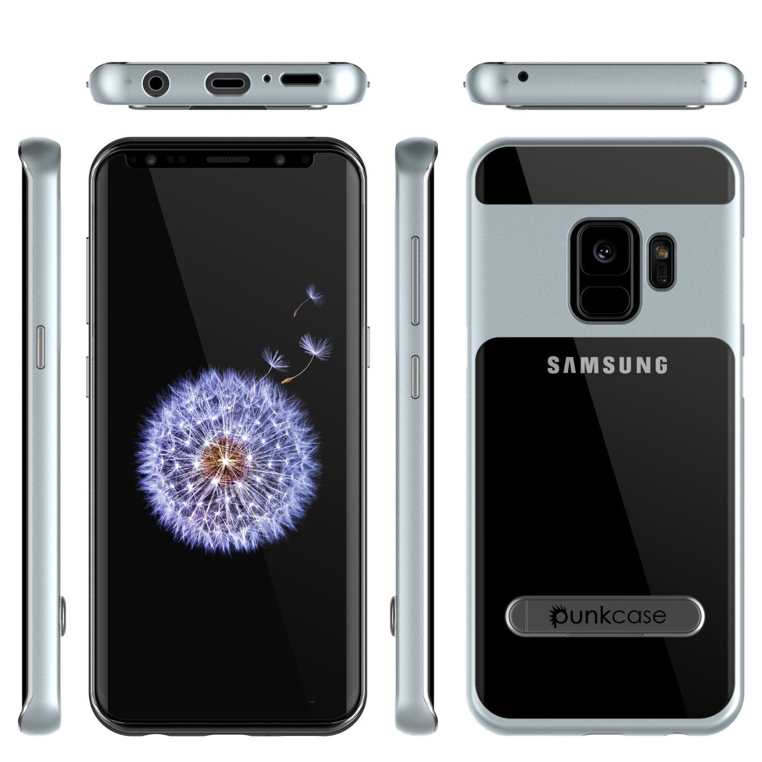Galaxy S9 Punkcase, LUCID 3.0 Series Cover w/Kickstand, Silver