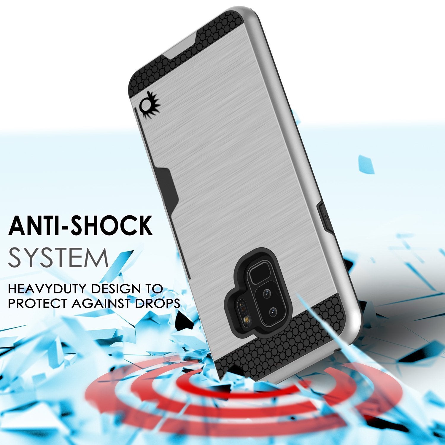Galaxy S9 Plus Punkcase SLOT Series w/Integrated Anti-Shock, Silver