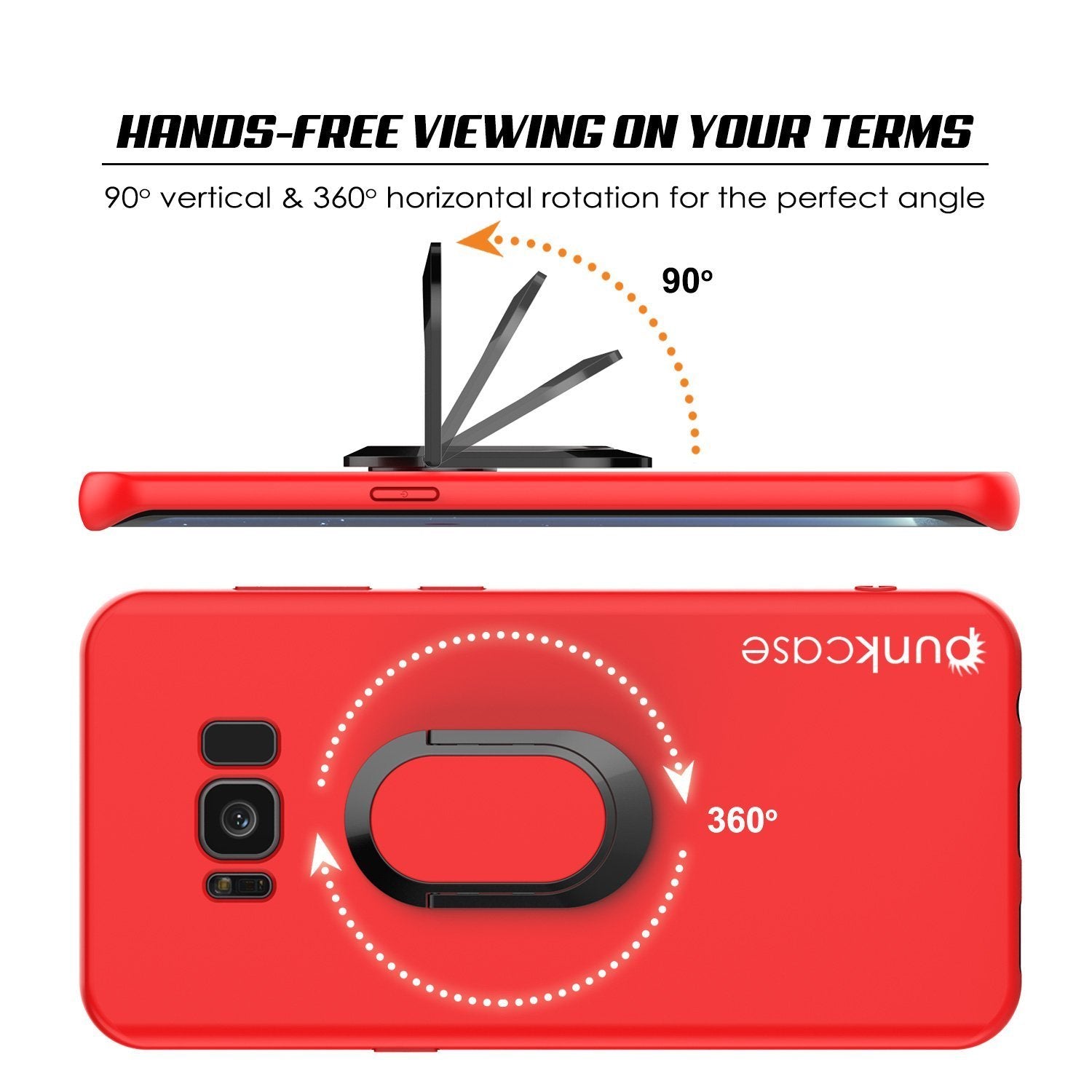 Galaxy S8 Plus, Punkcase Magnetix Protective Case W/ Kickstand, Red