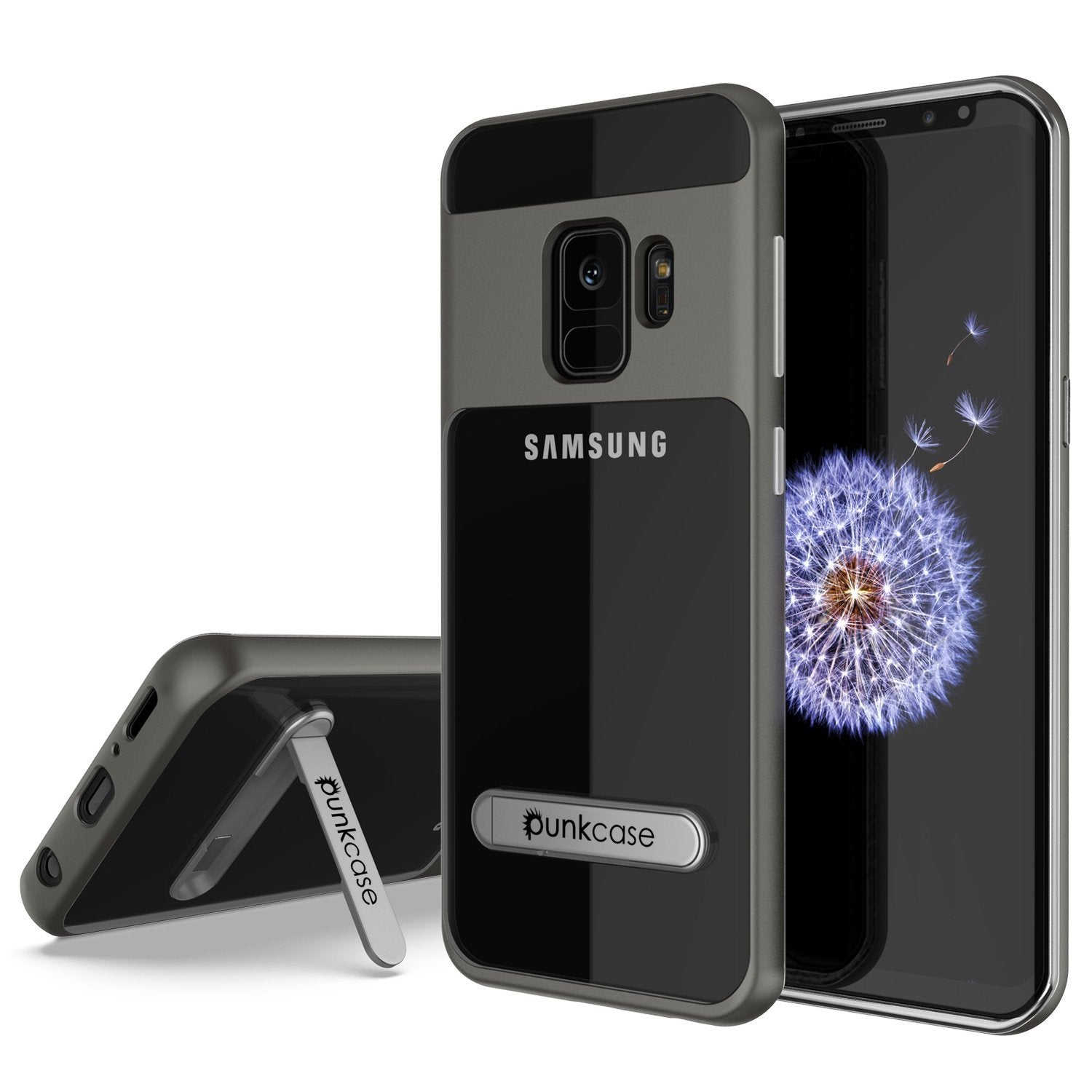 Galaxy S9 Punkcase, LUCID 3.0 Series Cover w/Kickstand, [Grey]
