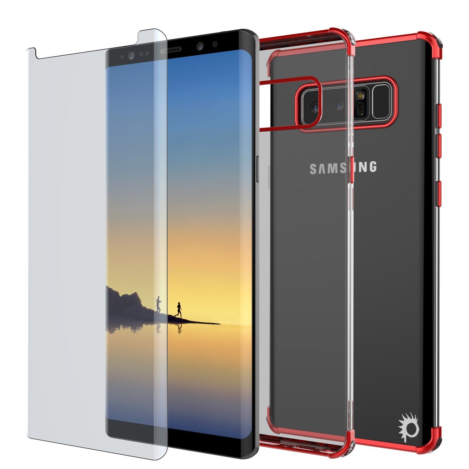 Note 8 Case, Punkcase [BLAZE SERIES] Protective Cover W/Slim Fit, RED