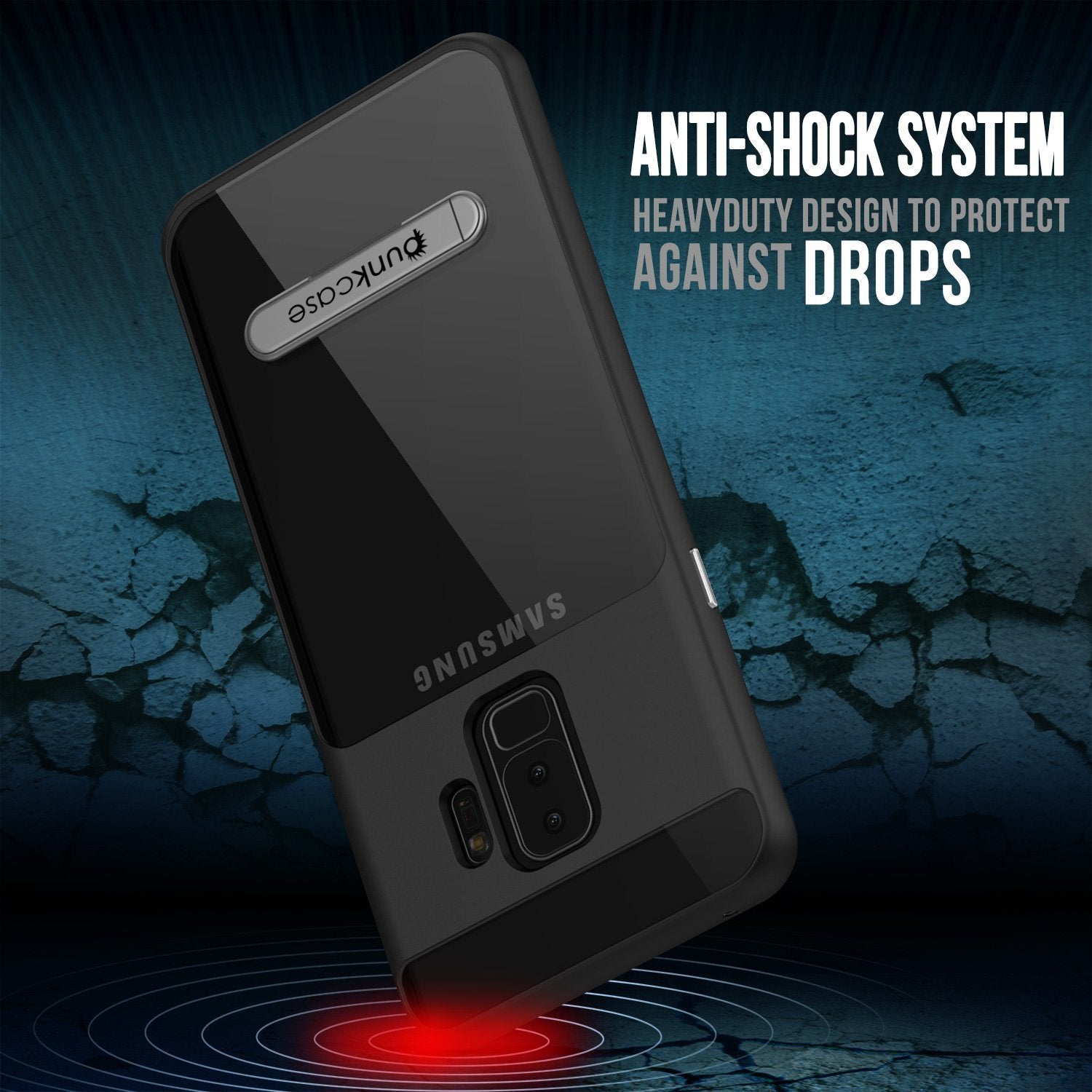 Galaxy S9+ Plus Case, Punkcase LUCID 3.0 Series Slim Fit Black Armor Cover