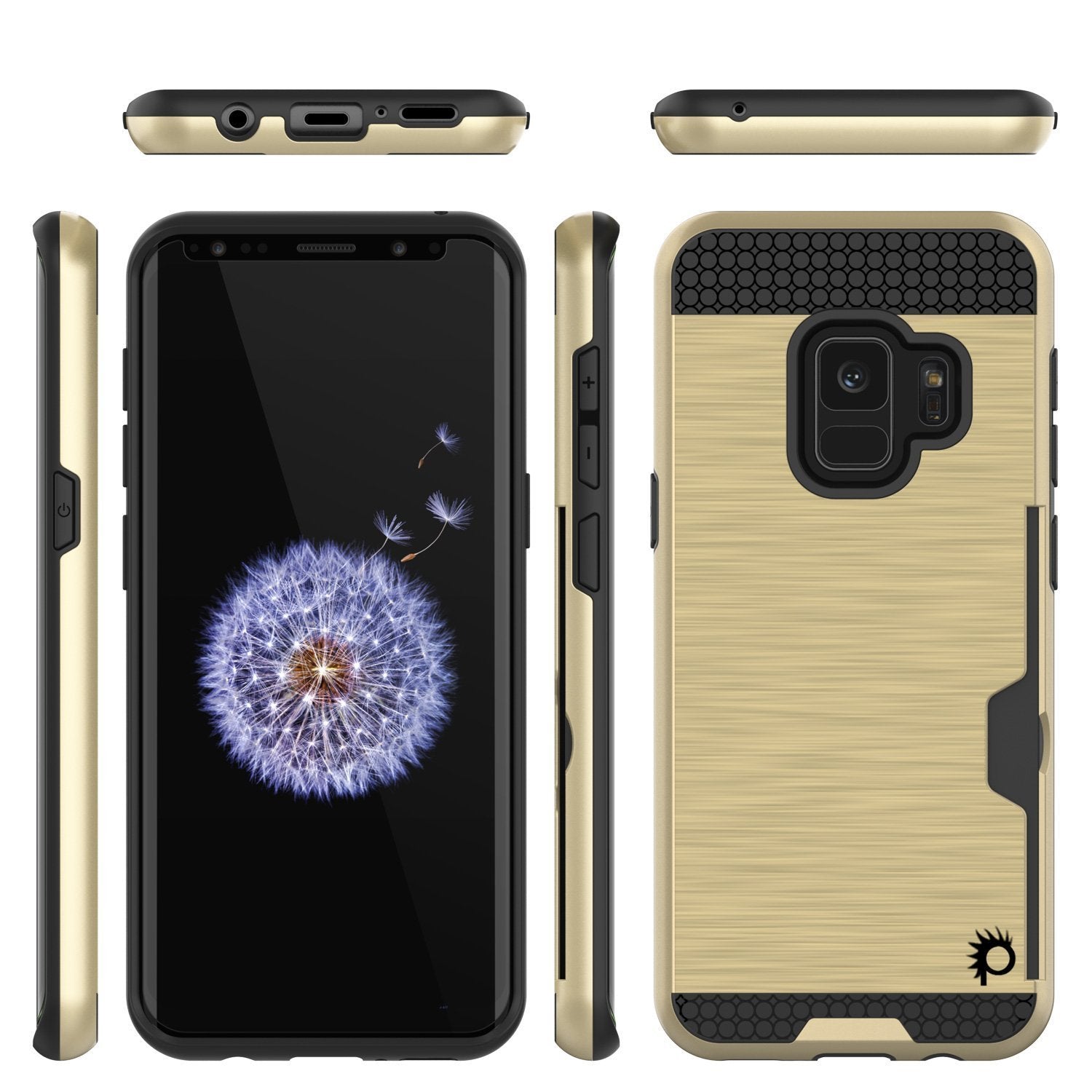 Galaxy S9 case, Punkcase SLOT Series Dual-Layer Cover [Gold]