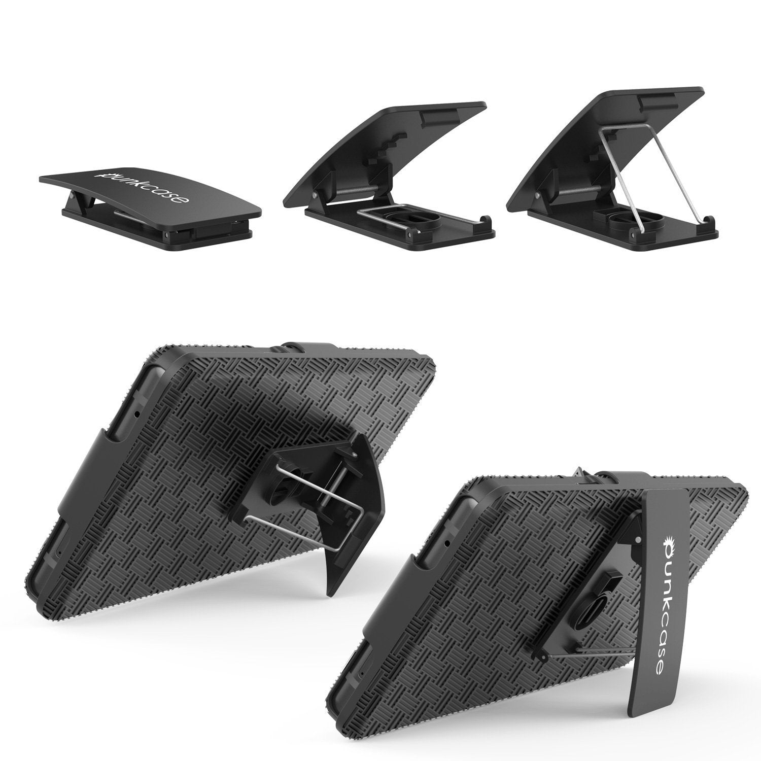 Punkcase Galaxy S8 Case, Holster Belt Clip & Built-In Kickstand [Black]