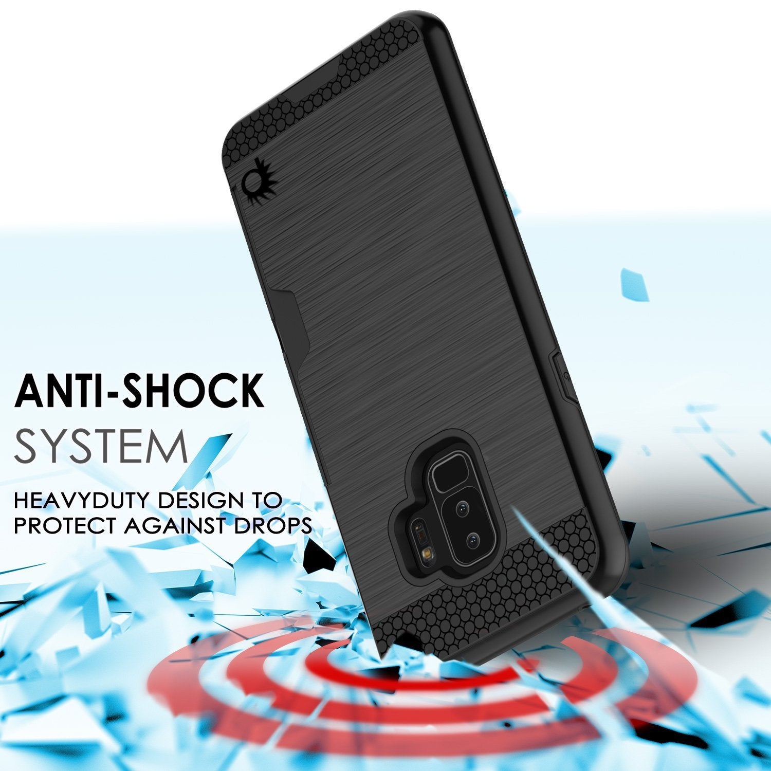 Galaxy S9 Plus Punkcase Slot Series w/Integrated Anti-Shock, Black