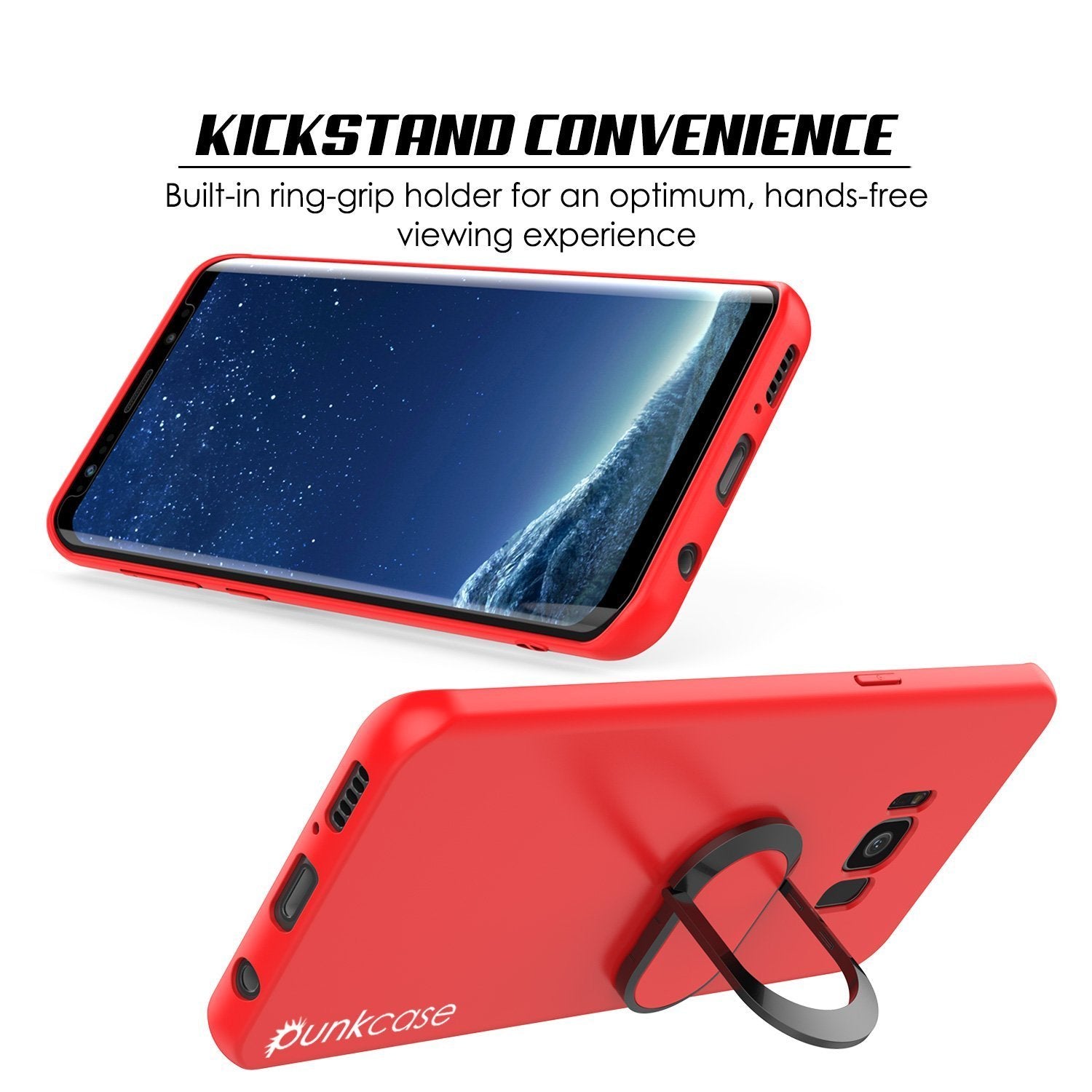 Galaxy S8 Plus, Punkcase Magnetix Protective Case W/ Kickstand, Red