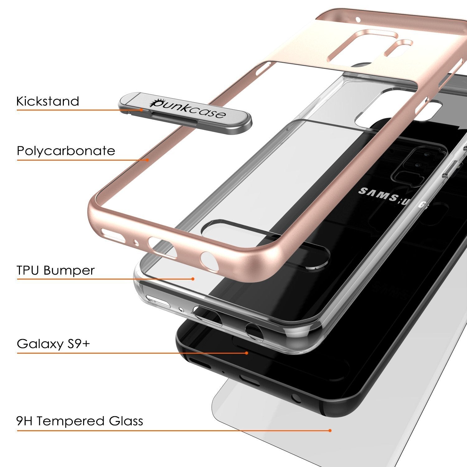 Galaxy S9+ Plus PunkCase, [LUCID 3.0 Series] [Slim Fit] [Rose Gold]