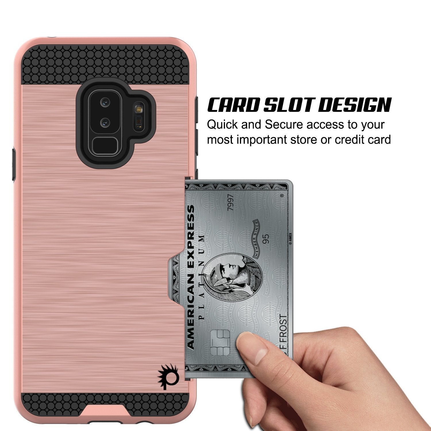 Galaxy S9 Plus Punkcase Slot Series w/Integrated Anti-Shock Rose Gold