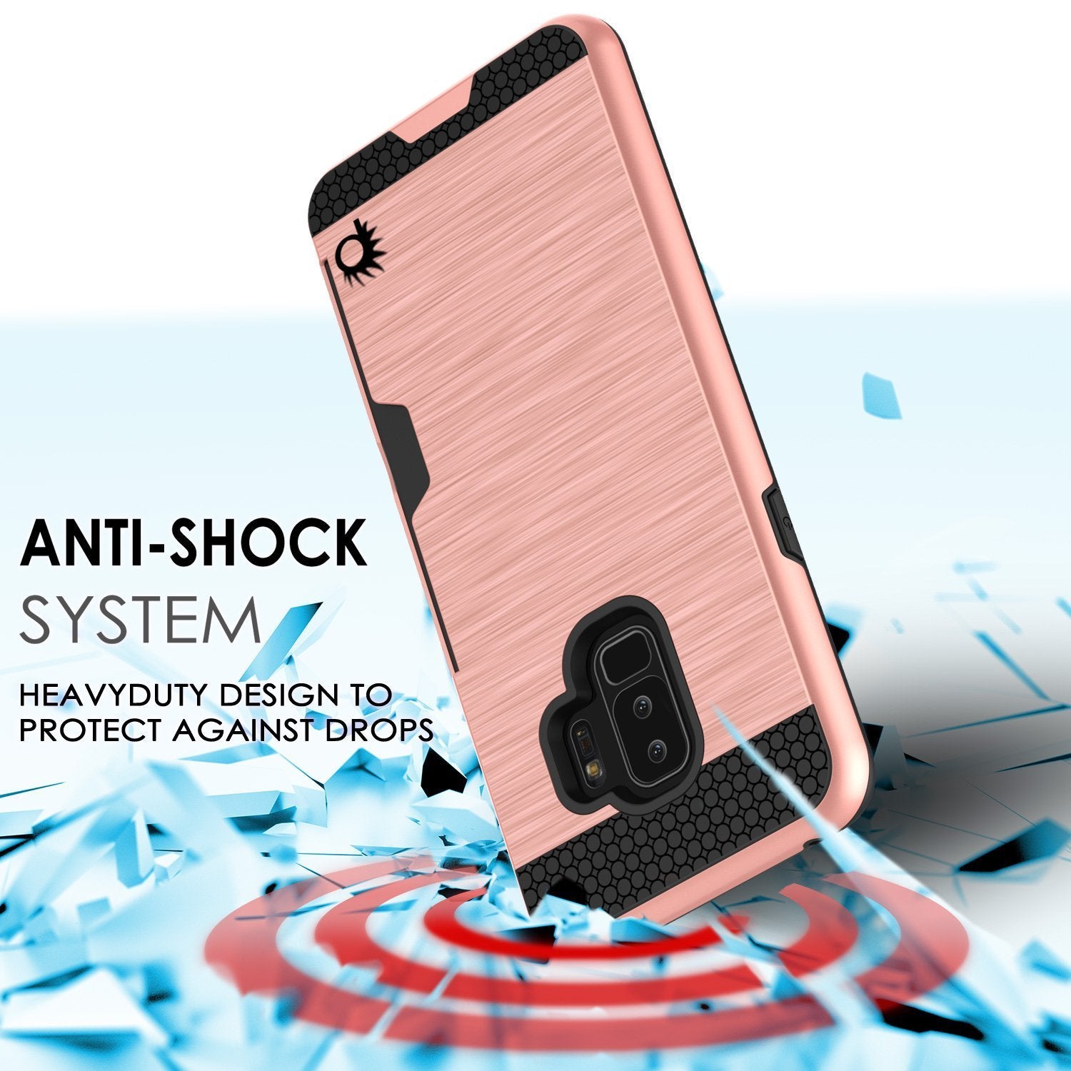 Galaxy S9 Plus Punkcase Slot Series w/Integrated Anti-Shock Rose Gold