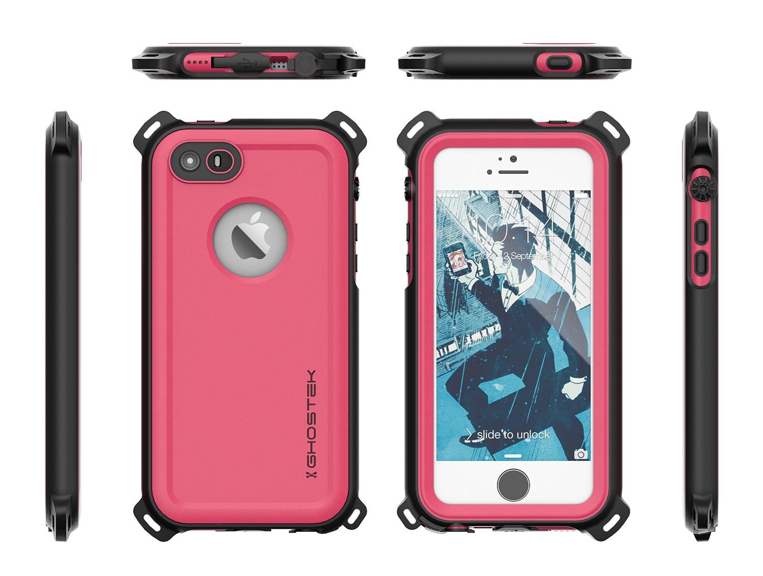 iPhone SE/5S/5 Waterproof Case, Ghostek® Nautical Pink Series| Underwater | Aluminum Frame
