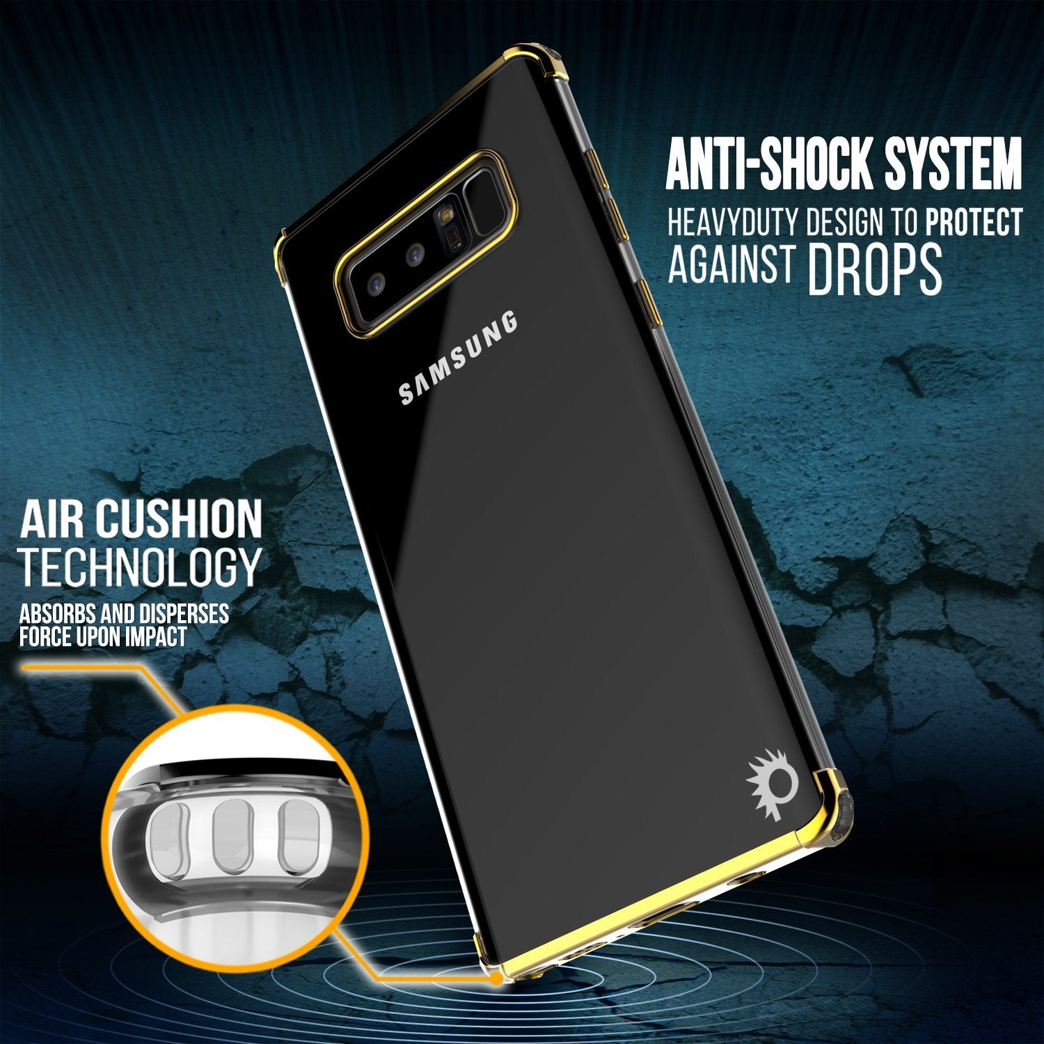 Note 8 Case, Punkcase [BLAZE SERIES] Protective Cover W/Slim Fit, GOLD