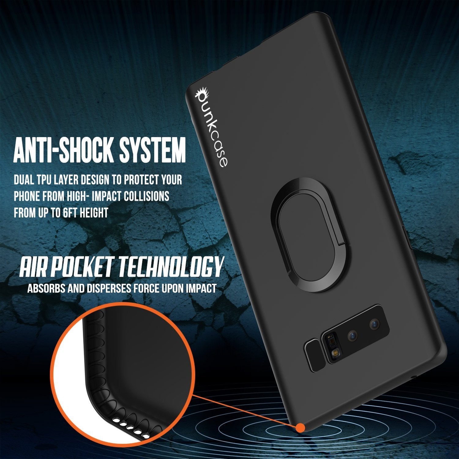 Galaxy Note 8 case Magnetix Protective TPU Cover W/ Kickstand, Black