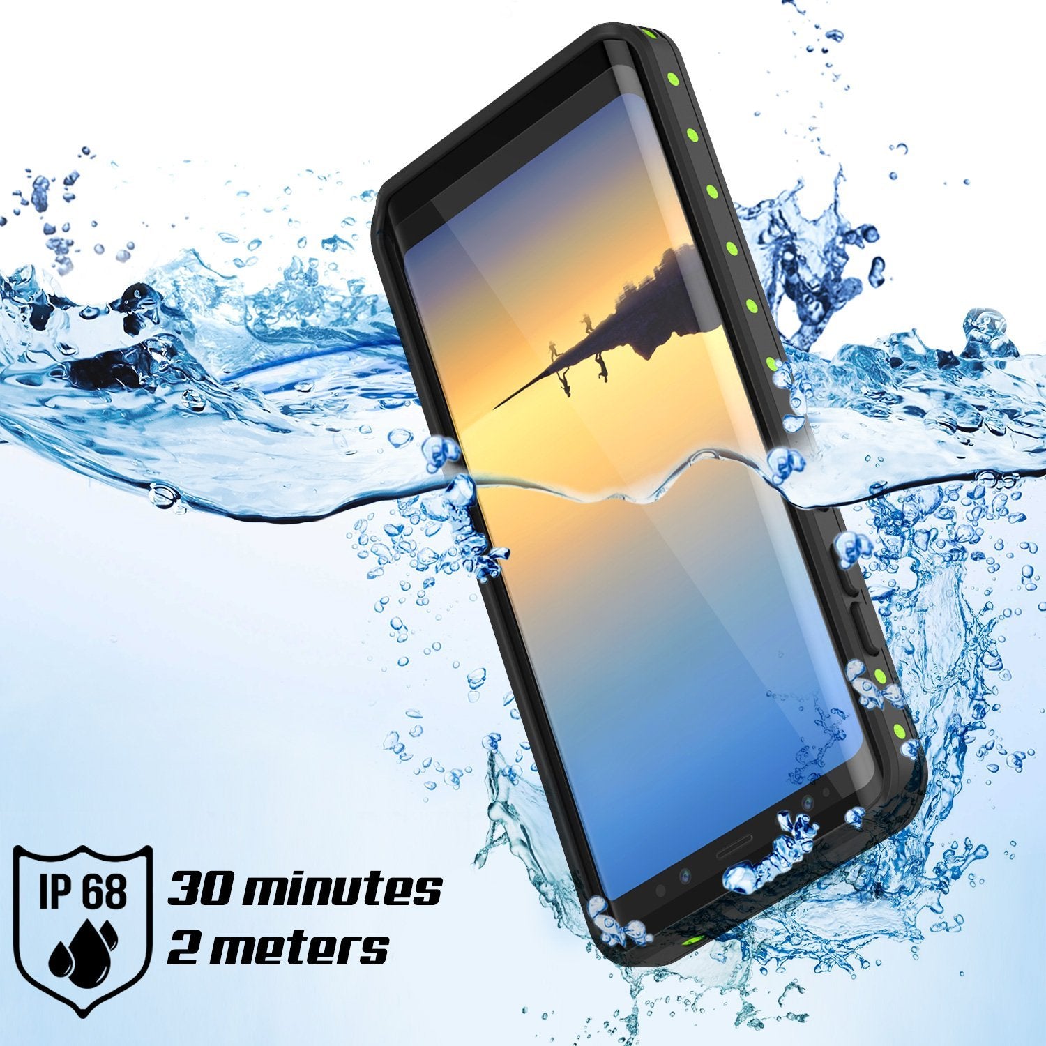 Galaxy Note 8 Waterproof case, StudStar Series Armor Cover, LIGHT BLUE