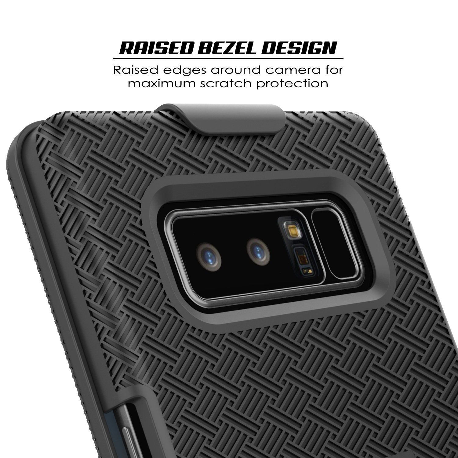 Galaxy Note 8 Case, Holster Belt Clip & Built-In Kickstand [Black]