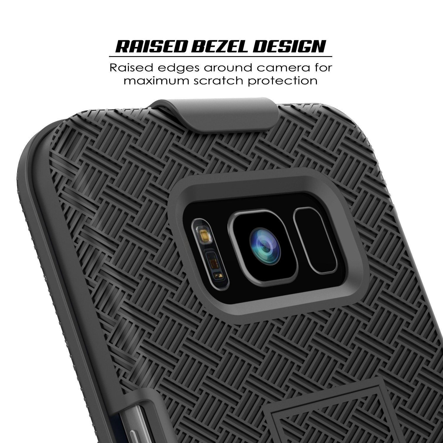Galaxy S8 Plus PunkCase Holster Belt Clip  Kickstand Dual Layer, Black