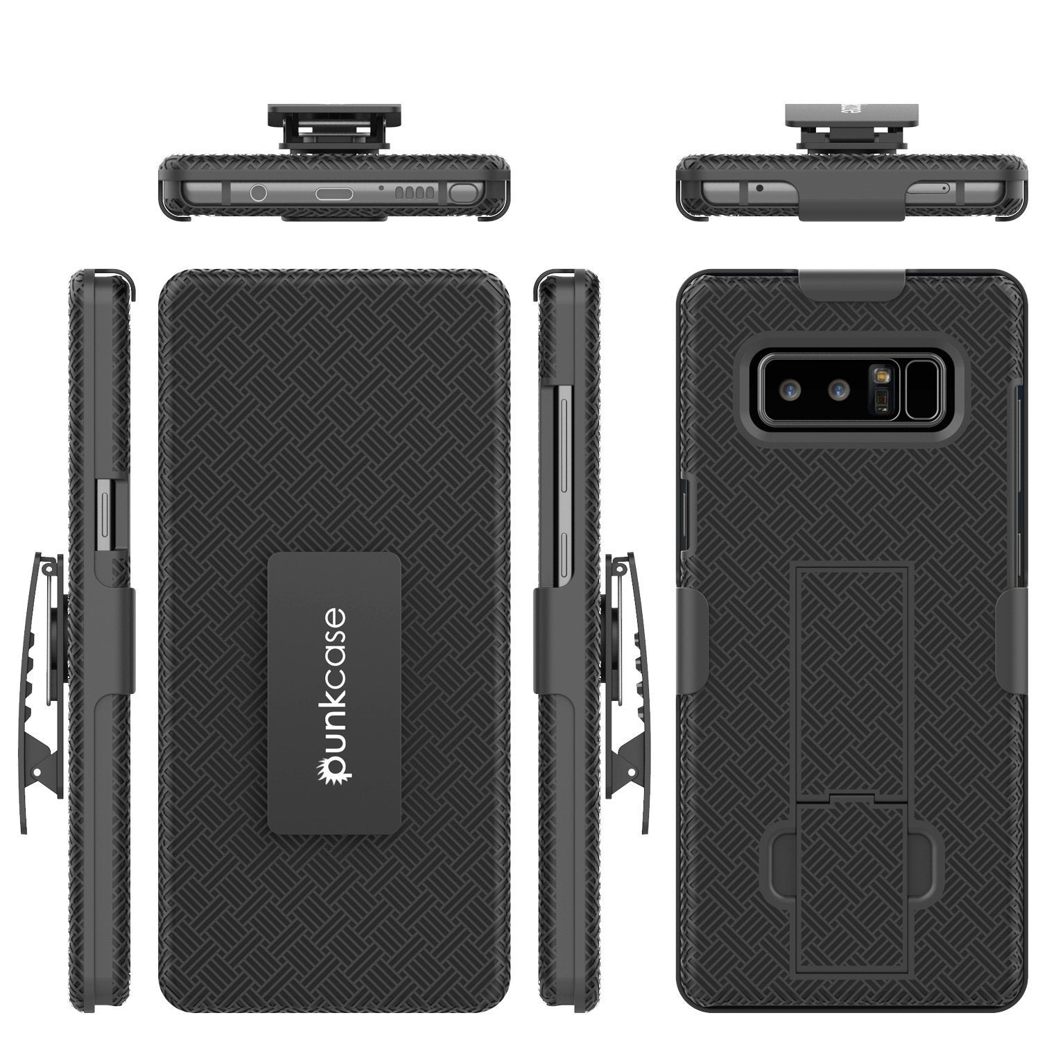 Galaxy Note 8 Case, Holster Belt Clip & Built-In Kickstand [Black]