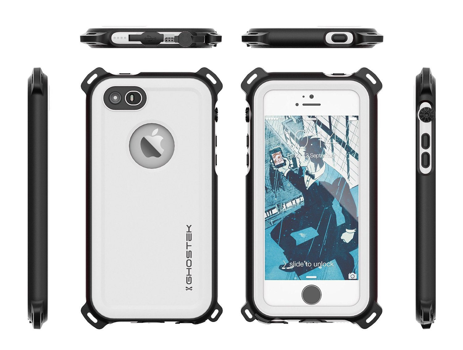 iPhone SE/5S/5 Waterproof Case, Ghostek® Nautical White Series| Underwater | Aluminum Frame