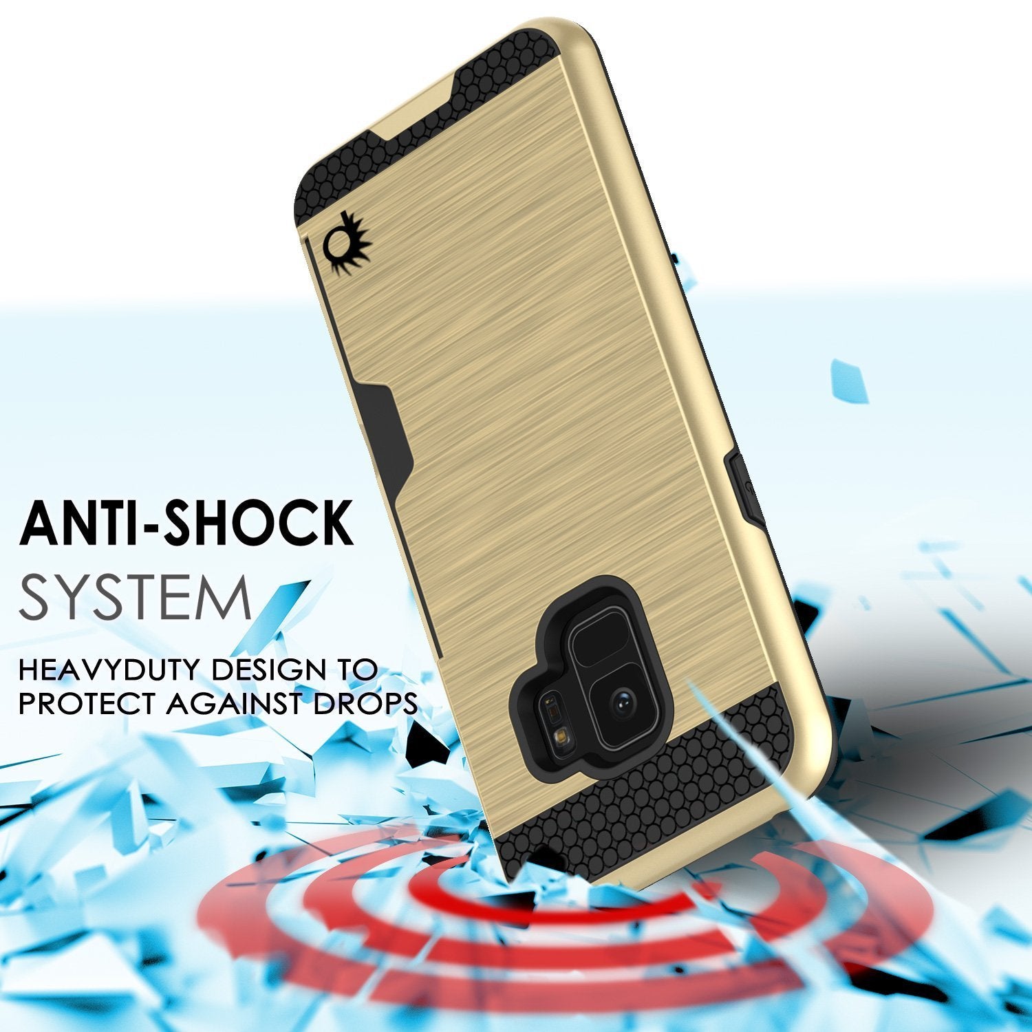 Galaxy S9 case, Punkcase SLOT Series Dual-Layer Cover [Gold]